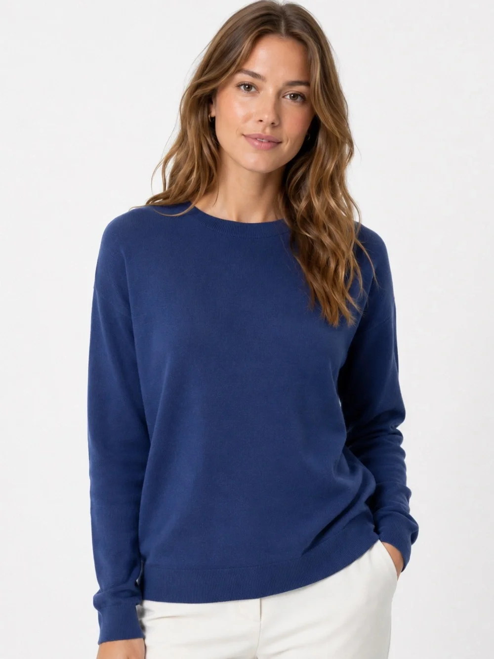 J.Crew Cotton Teddie sweater in blue